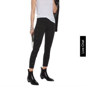 J Brand Alba Studded Cropped Mid-Rise Skinny Jeans